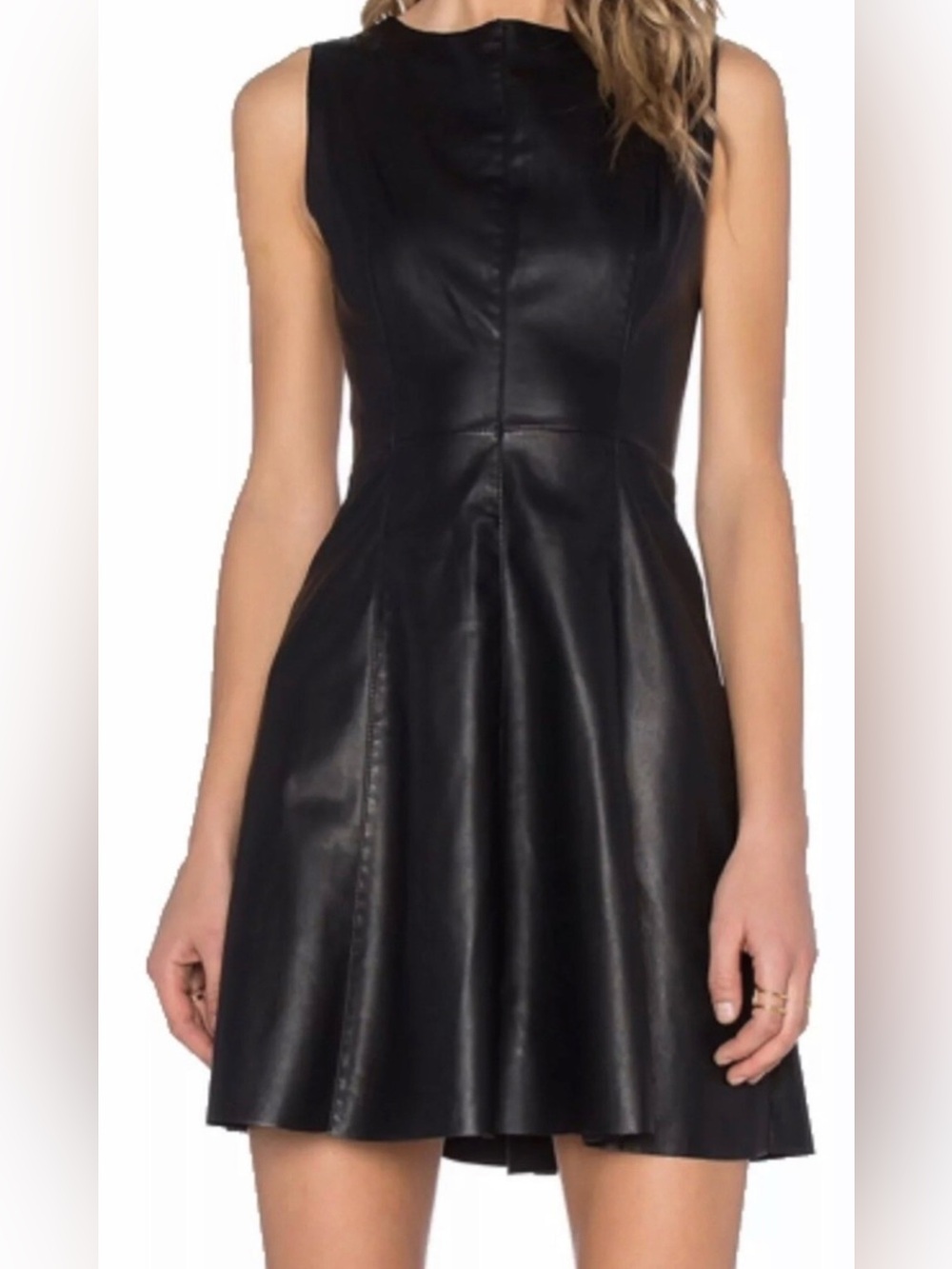 BB Dakota Faux Leather Fit-and-Flare Dress